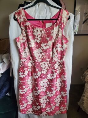 kate spade Pink and Cream Floral Jacquard Sheath Josie Dress